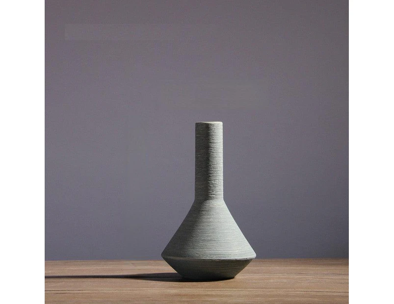 Luna Ribbed Ceramic Vase Elite Smoke