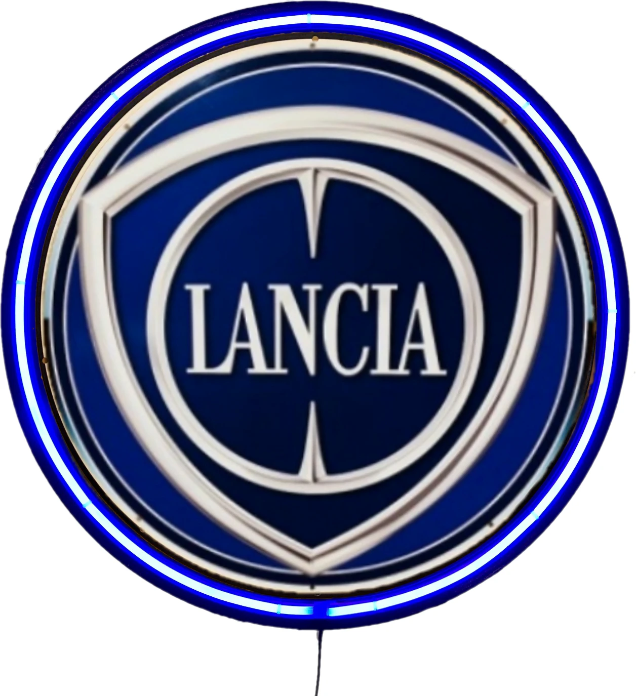 LARGE Lancia Bar Garage Wall Light Sign Blue Neon