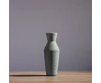 Luna Ribbed Ceramic Vase Sculpture Smoke