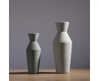 Luna Ribbed Ceramic Vase Sculpture Smoke