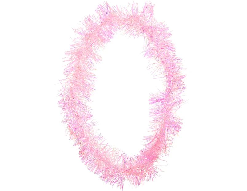 Pastel Iridescent Pink Tinsel Lei Costume Accessory