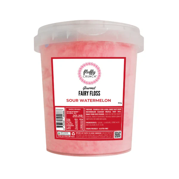 Fluffy Crunch Fairy Floss Sour Watermelon 50g