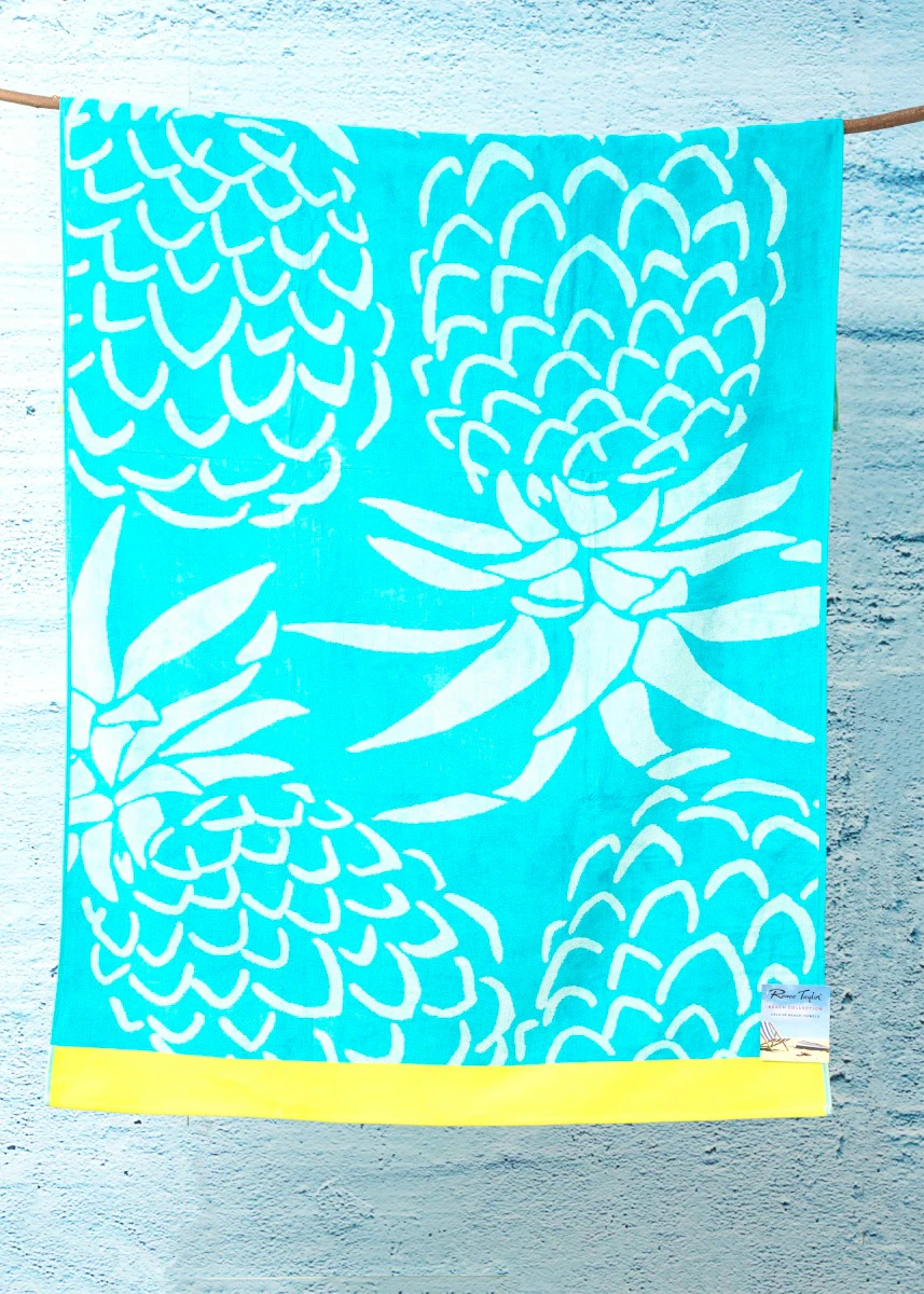 Renee Taylor Cotton Jacquard Velour Extra Large Beach Towel