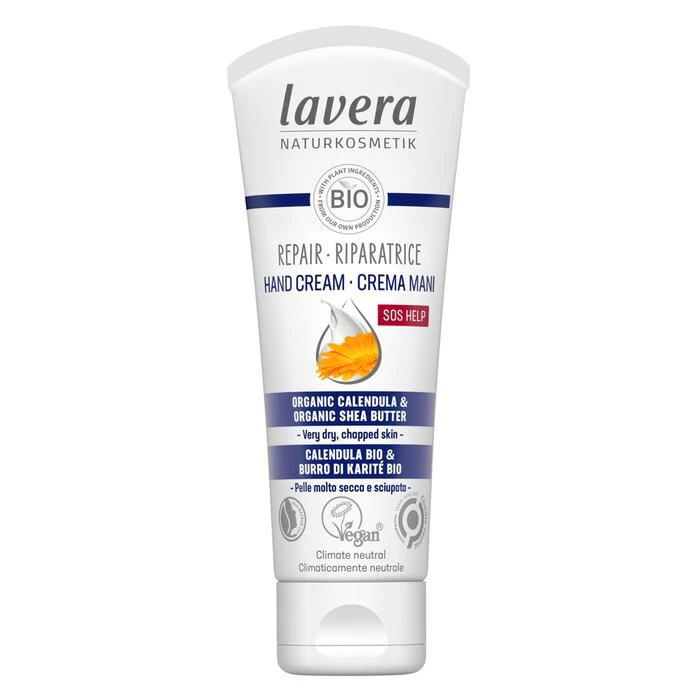 Lavera SOS Help Repar Hand Cream With Organic Celendula & Organic Shea Butter  For Very Dry, Chapped Skin 75ml/2.6oz