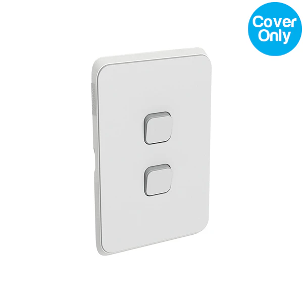 Clipsal Iconic 2 Gang Switch Skin Cool Grey