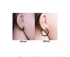 2pcs 10/20mm Silver Black Rose Gold Surgical Steel Sleeper Hoop Earrings Men Women Unisex - Rose Gold