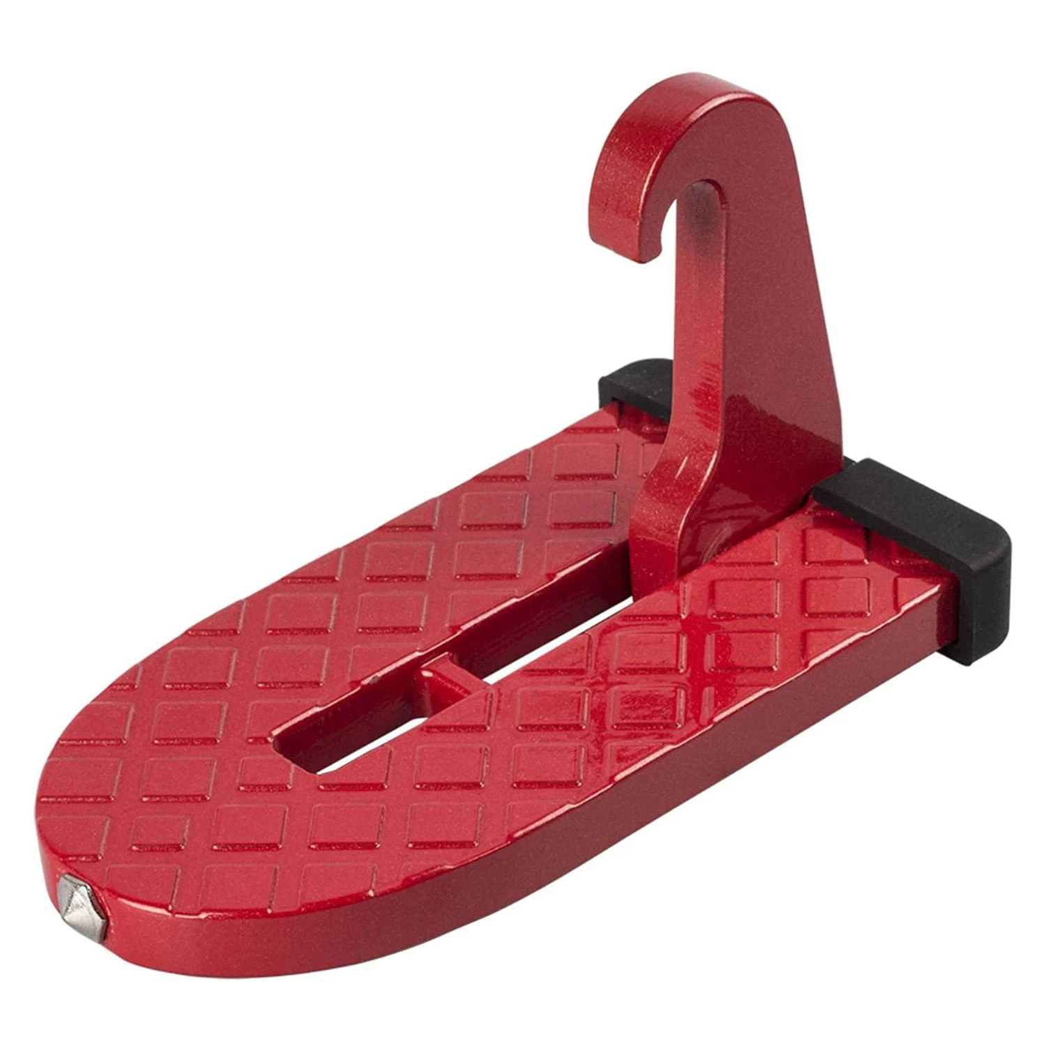 Car Doorstep Vehicle Hooked Folding Ladder - Red