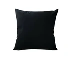 Cotton Canvas Cushion Cover Pillow Case - Black