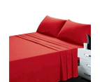 Red Bed Sheet and Pillowcase Set