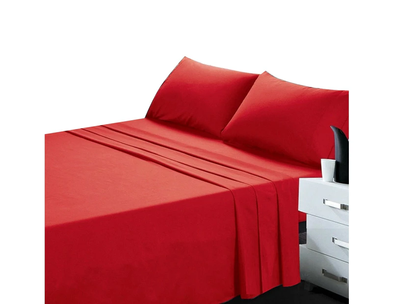 Red Bed Sheet and Pillowcase Set