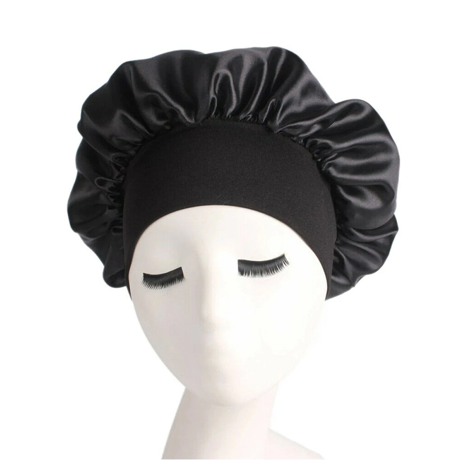 Womens Satin Bonnet Hair Wrap Hair Cap Headwear - Coffee