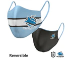 Cronulla Sharks NRL Large Adult Reversible Washable Face Mask