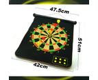 17" Magnetic Rollup Dart Board 6 Darts Large Double Side Dartboard Game