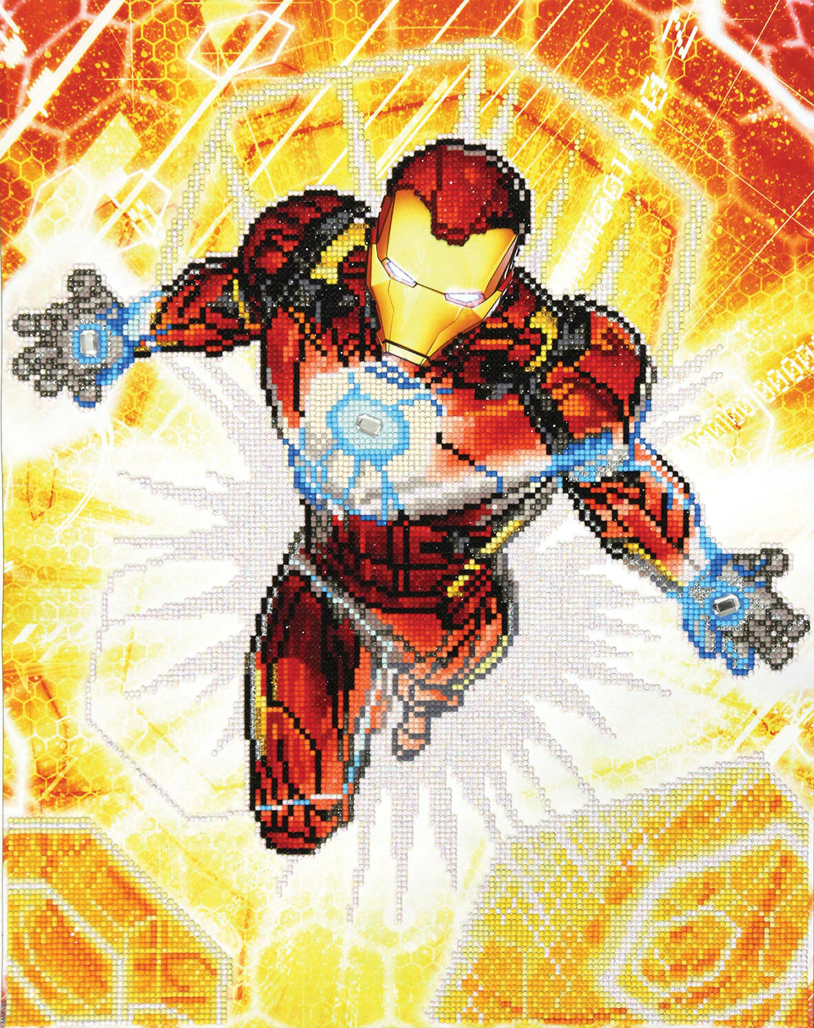 MARVEL IRON MAN BLAST OFF 5D Embroidery Facet Art Kit by Diamond Dotz