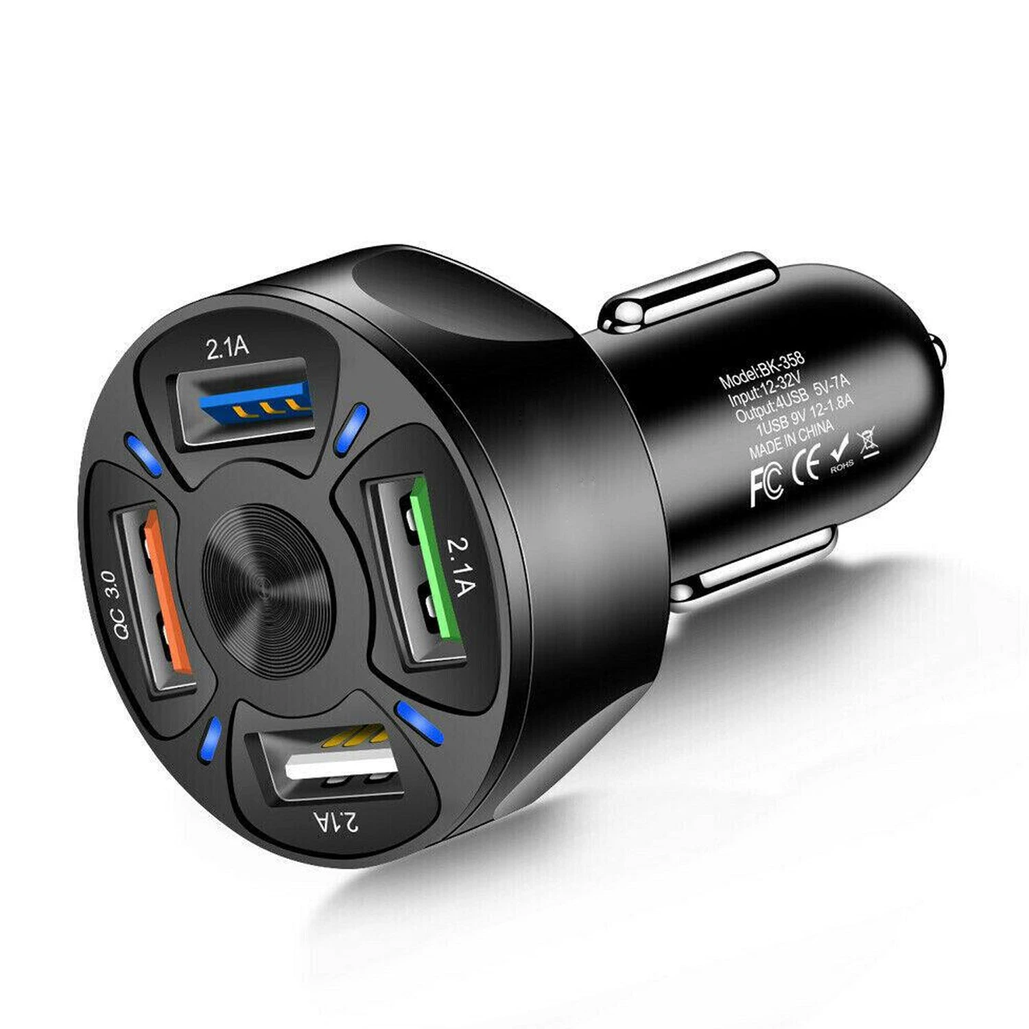 4 USB Car Socket Fast Charger Power Adapter