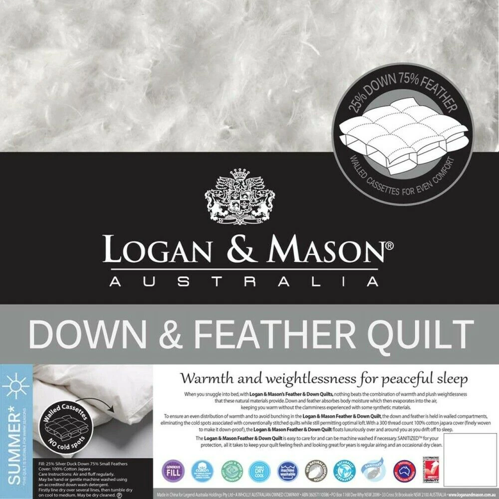 Logan and Mason 25/75 Duck Down & Feather Quilt