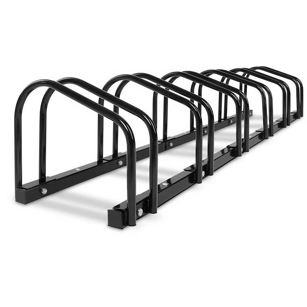 Garage Bike Stand Floor Bicycle Storage Black - Fits 6 Bike