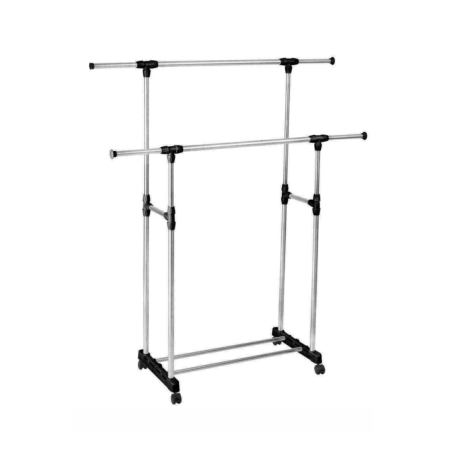 Garment Clothes Rack Hanger Shelf Adjustable Stainless Steel