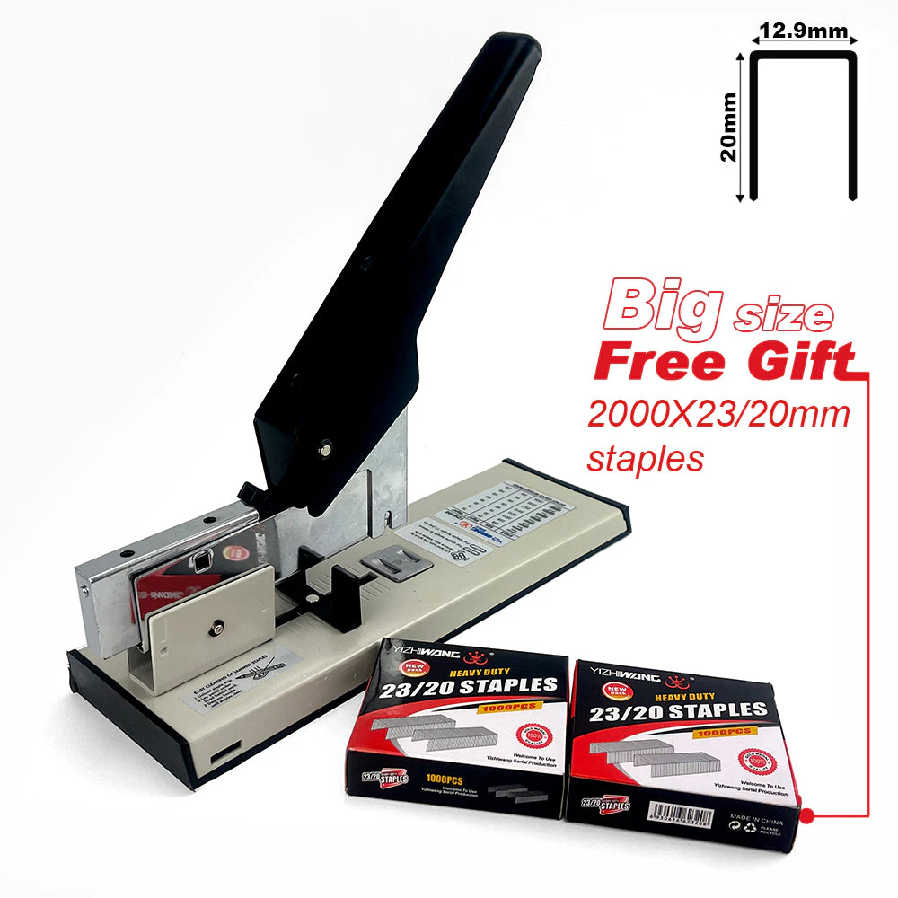 Large Size Heavy Duty Stapler With Free 2000 x 23/20mm Staples Office Stationary