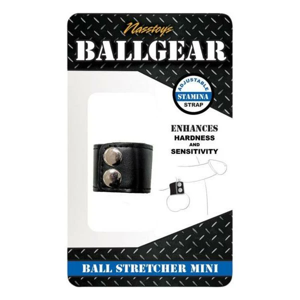 Ballgear Ball Stretcher Mini Black Adjustable Stamina Strap For Enhanced Hardness And Sensitivity Model Bsm 1.25 Unisex Intimate Pleasure Black