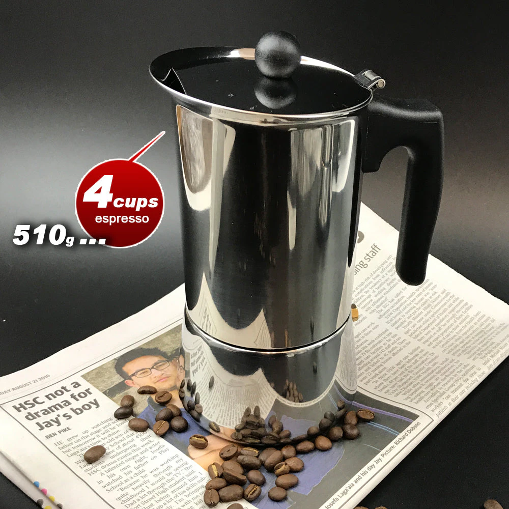 Thickened 4/6/9Cups Stainless Steel Stove Top Espresso Italian Coffee Maker - 4 Cups