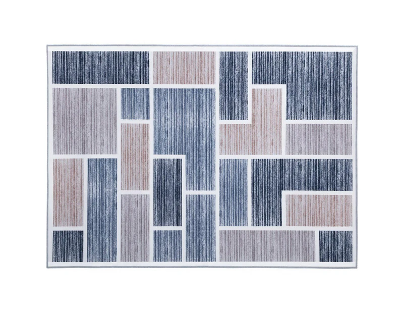 Soft Short Pile Floor Rug 200x290 - Blue