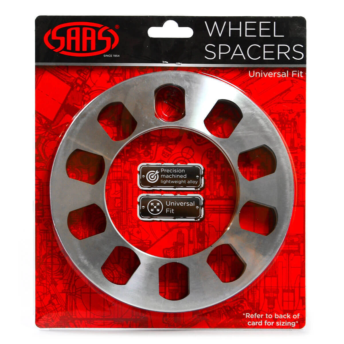 Genuine SAAS WS5003 - Wheel Spacer x 2 Universal 5 Stud 3mm