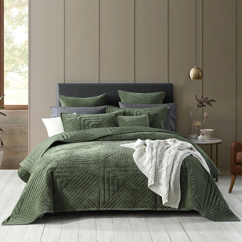 Samatra Coverlet Set (Olive) - Super King