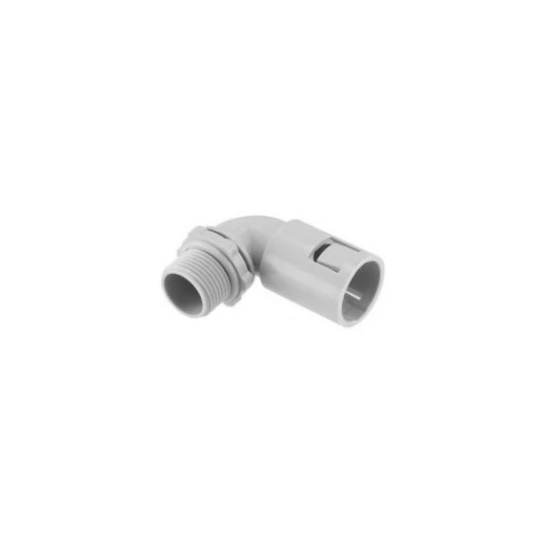 20mm Right Angled Corrugated Adaptor Grey