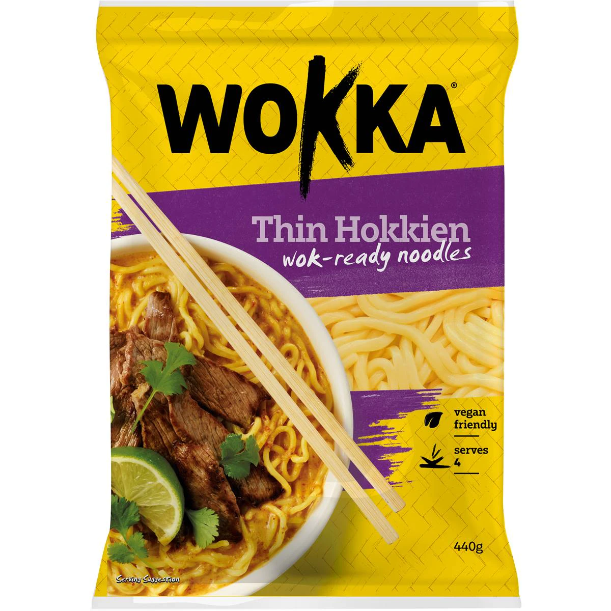 Wokka Thin Hokkien Wok Ready Noodles Pack 440g