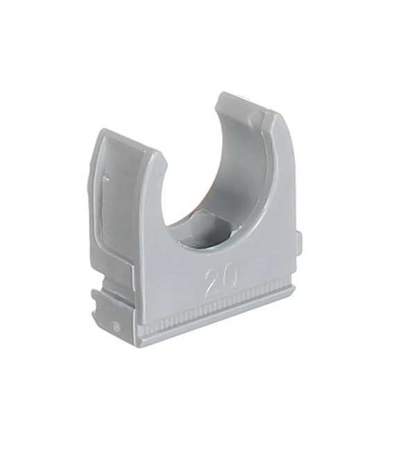 20mm Conduit Clip-On Saddle Grey