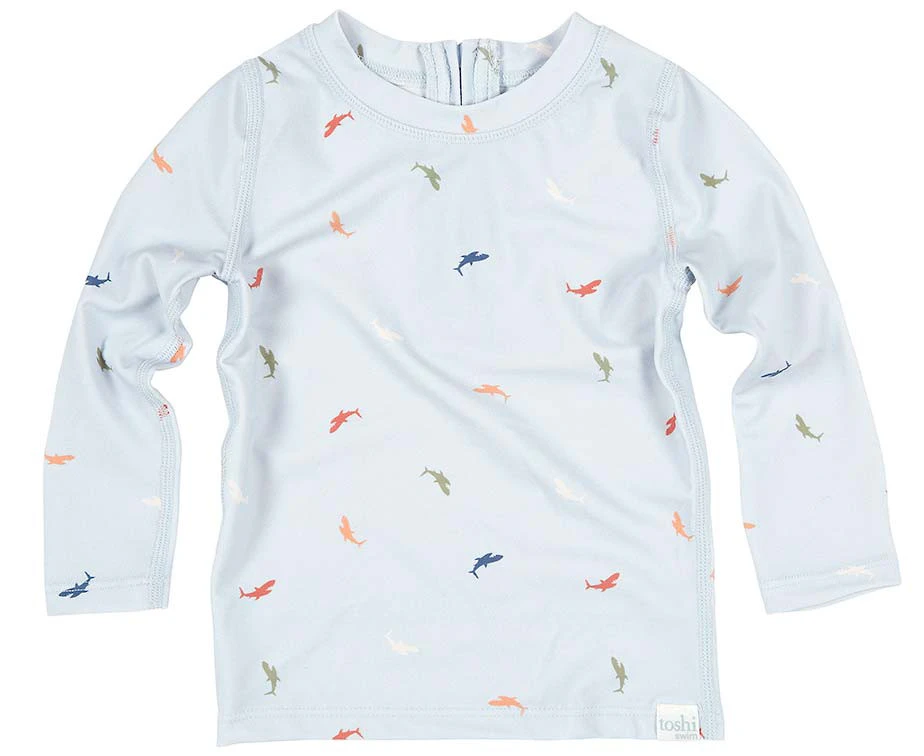 Toshi Swim Rashie Long Sleeve Shark - Size 3