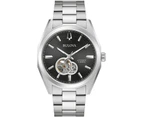 Bulova Classic Automatic Silver Stainless Band Mens Watch 96A270