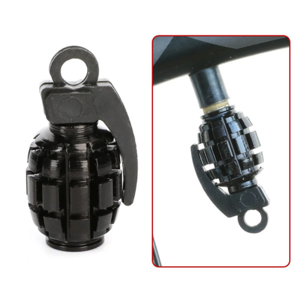 5PCS Tire Stem Valve Caps Wheel Valve Covers Car Dustproof Tires Cap Leak-Proof Air(Grenade Bomb)