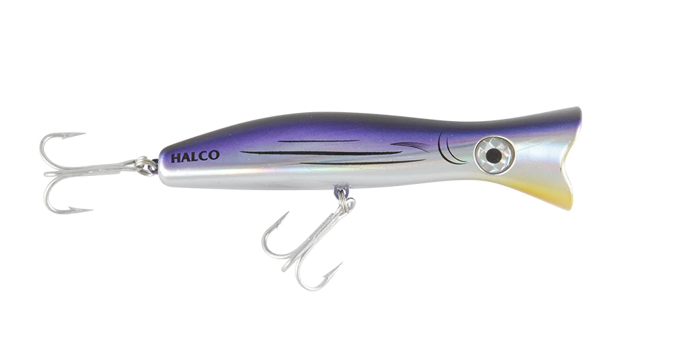 Halco Roosta Popper 160mm Hard Body Topwater Fishing Lure #H79 - Stripey