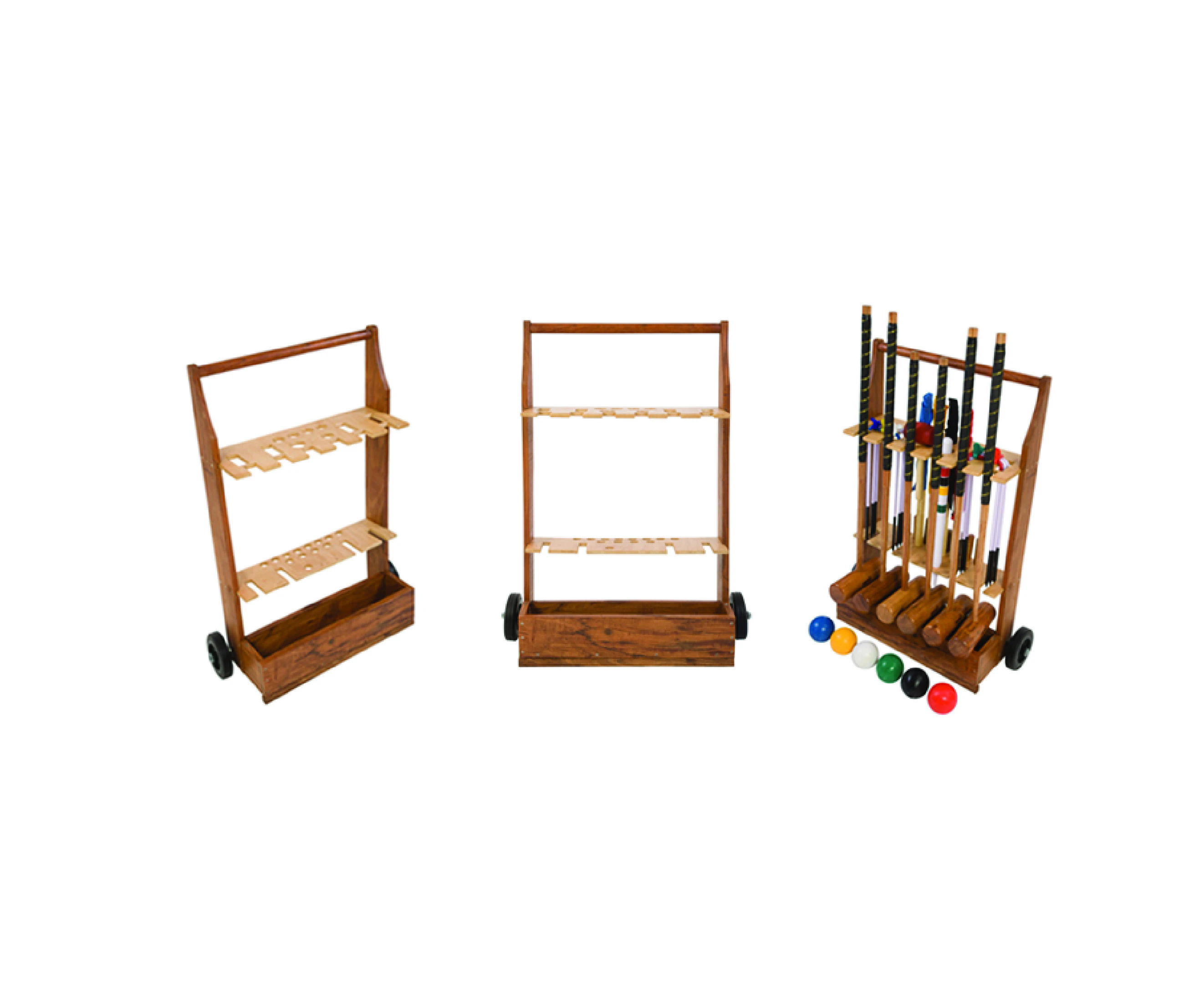 Wooden Croquet Storage Trolley