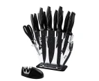 18 Pc Knife Set With Block And Sharpener