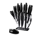 18 Pc Knife Set With Block And Sharpener