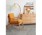 MIUZ Armchair Lounge Chair Accent Armchairs Retro Single Fabric Seat Cushion Cover Sofa Chair