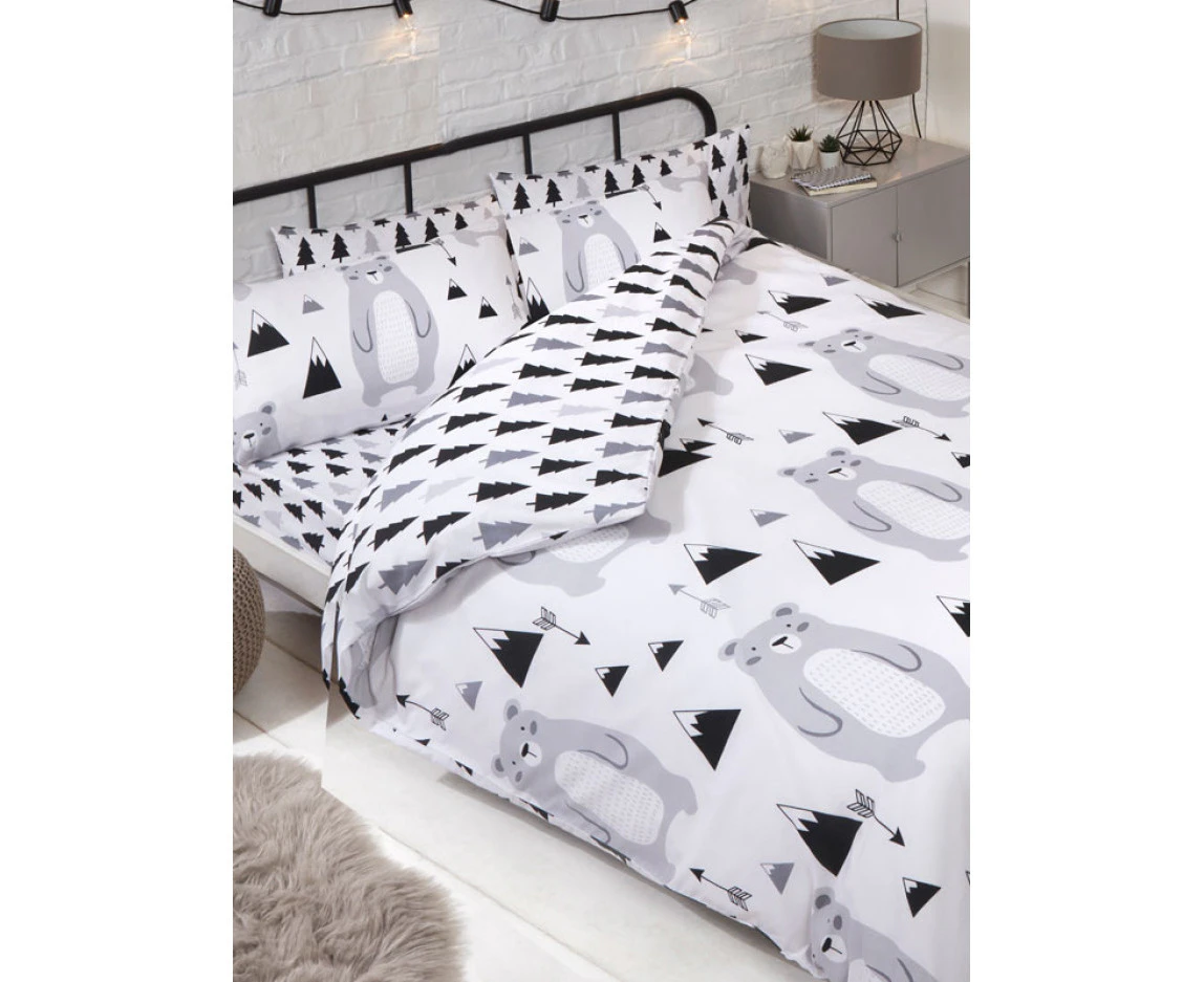 Scandi Bear Double Duvet Cover and Pillowcase Set