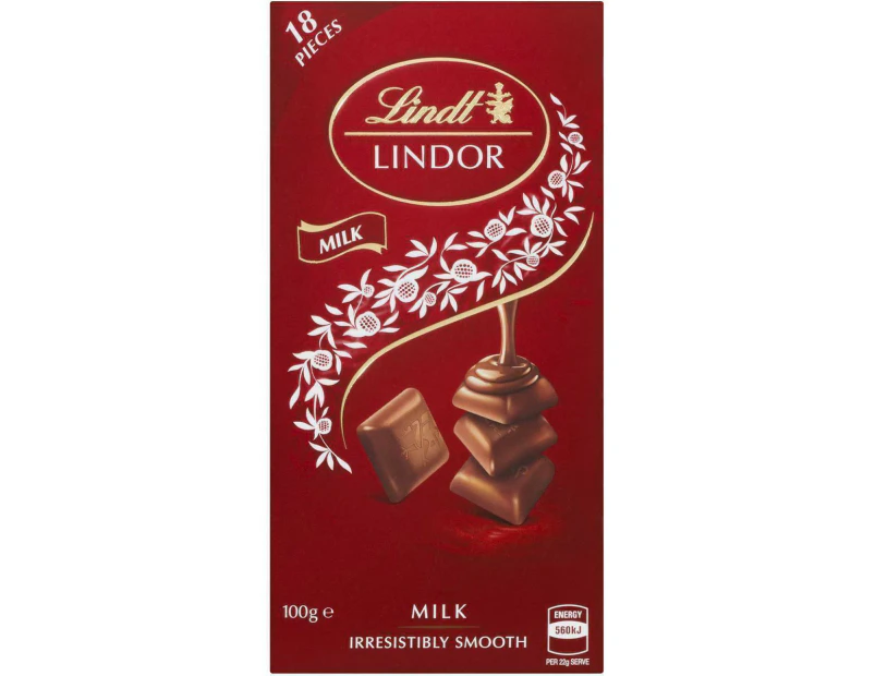 Lindt Lindor Milk Chocolate Block 100g