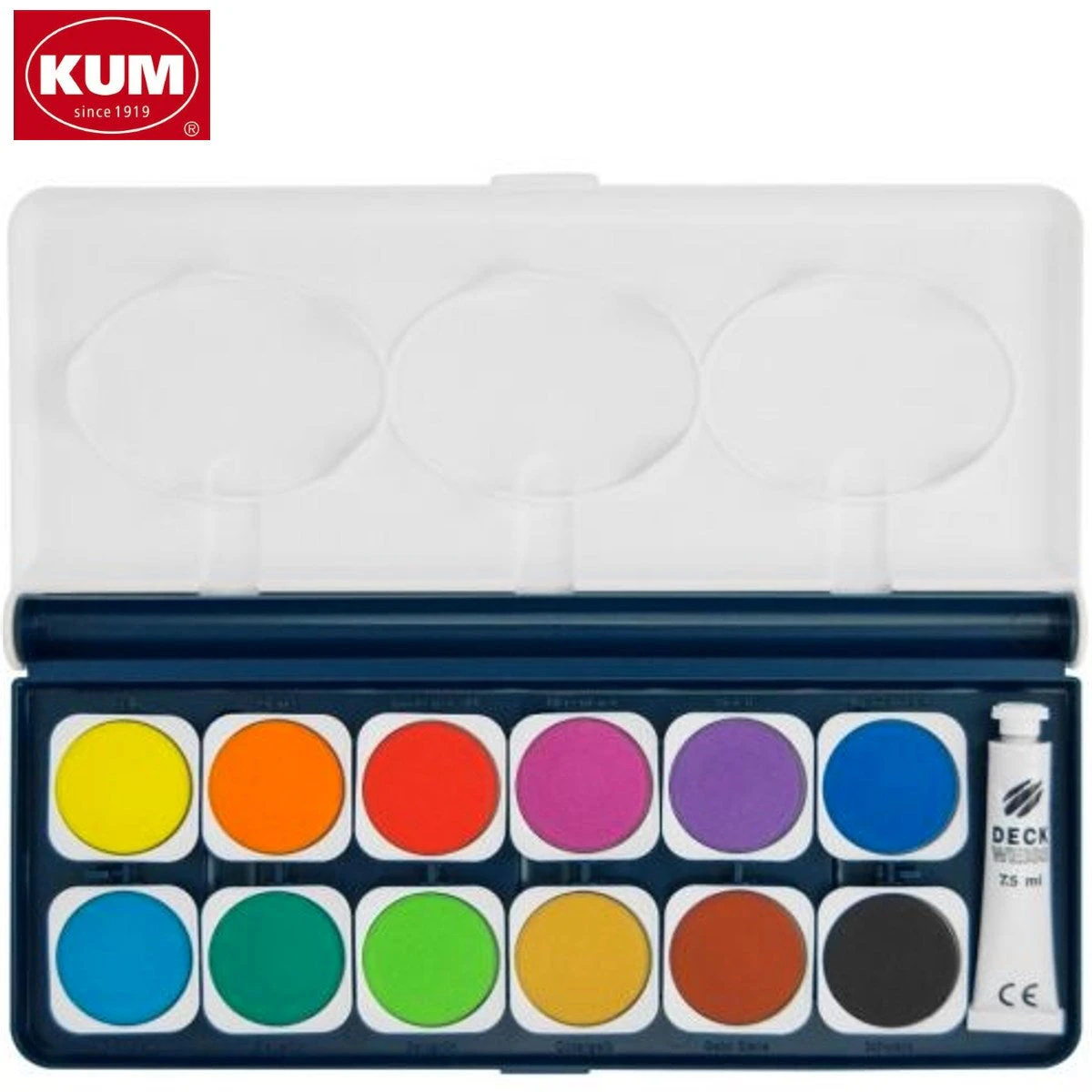 Kum Watercolour Paint Box Set - 12 + 1 Colours