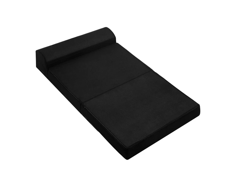 Portable Folding Sofa Bed Mattress - Black - Double