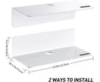 Floating Shelves with Cable Clips for Bedroom, Bathroom, Gaming Room, White (Set of 4)