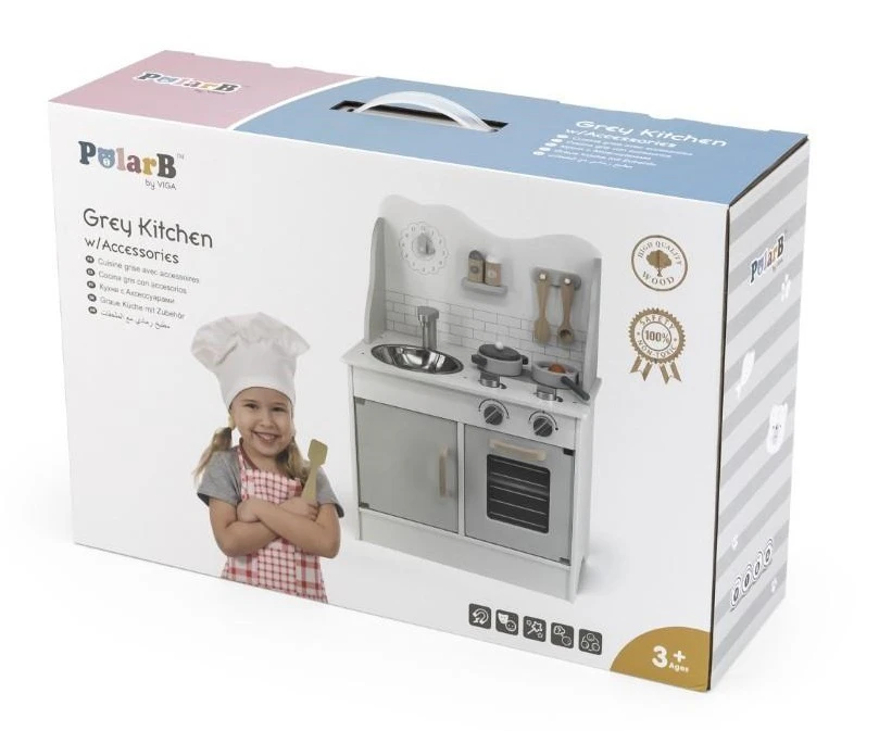 VIGA PolarB Little Chef's Kitchen with Light and Sound Classic White