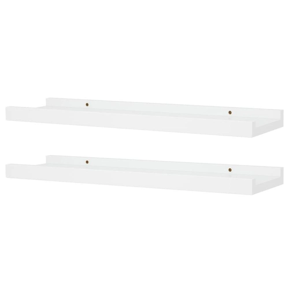 Floating Wall Shelf X2 Pieces White Ledge Picture Shelves 40x9x3cm