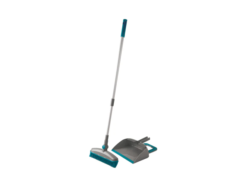 Beldray Pet Plus+ Rubber Carpet/Rug/Floor Dustpan & Broom Set w/ Swivel Head