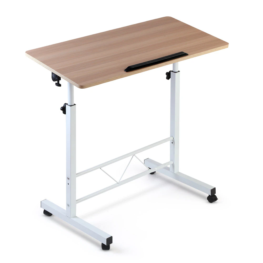 Portable Laptop Notebook Adjustable Height Desk - Light Wood