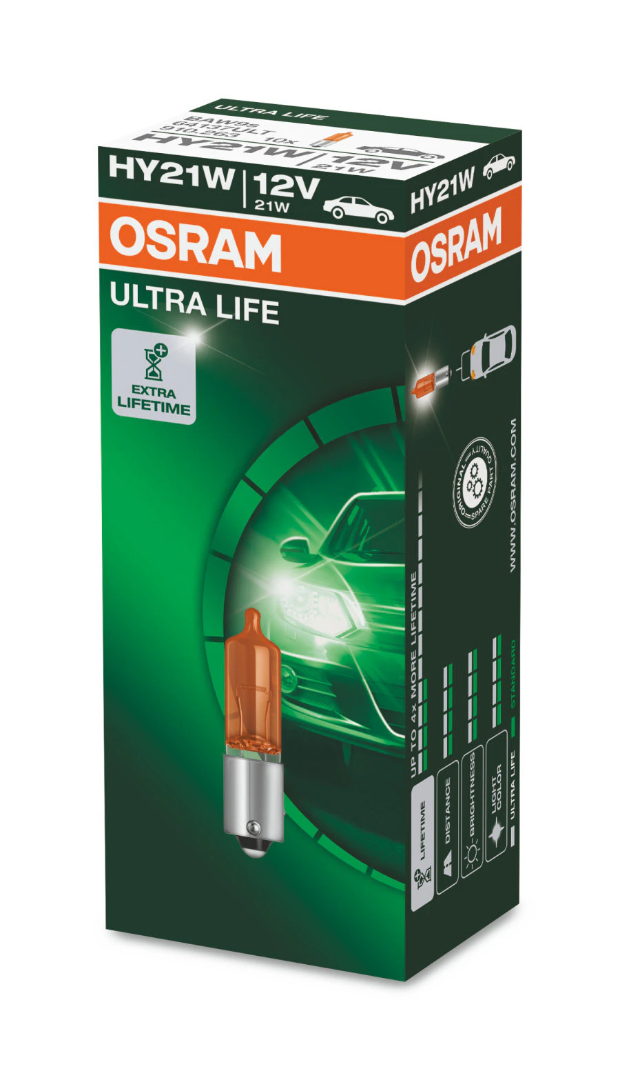 Osram Globe Ultra Life (1) Bayonet Baw9s 12v 21w 64137ult