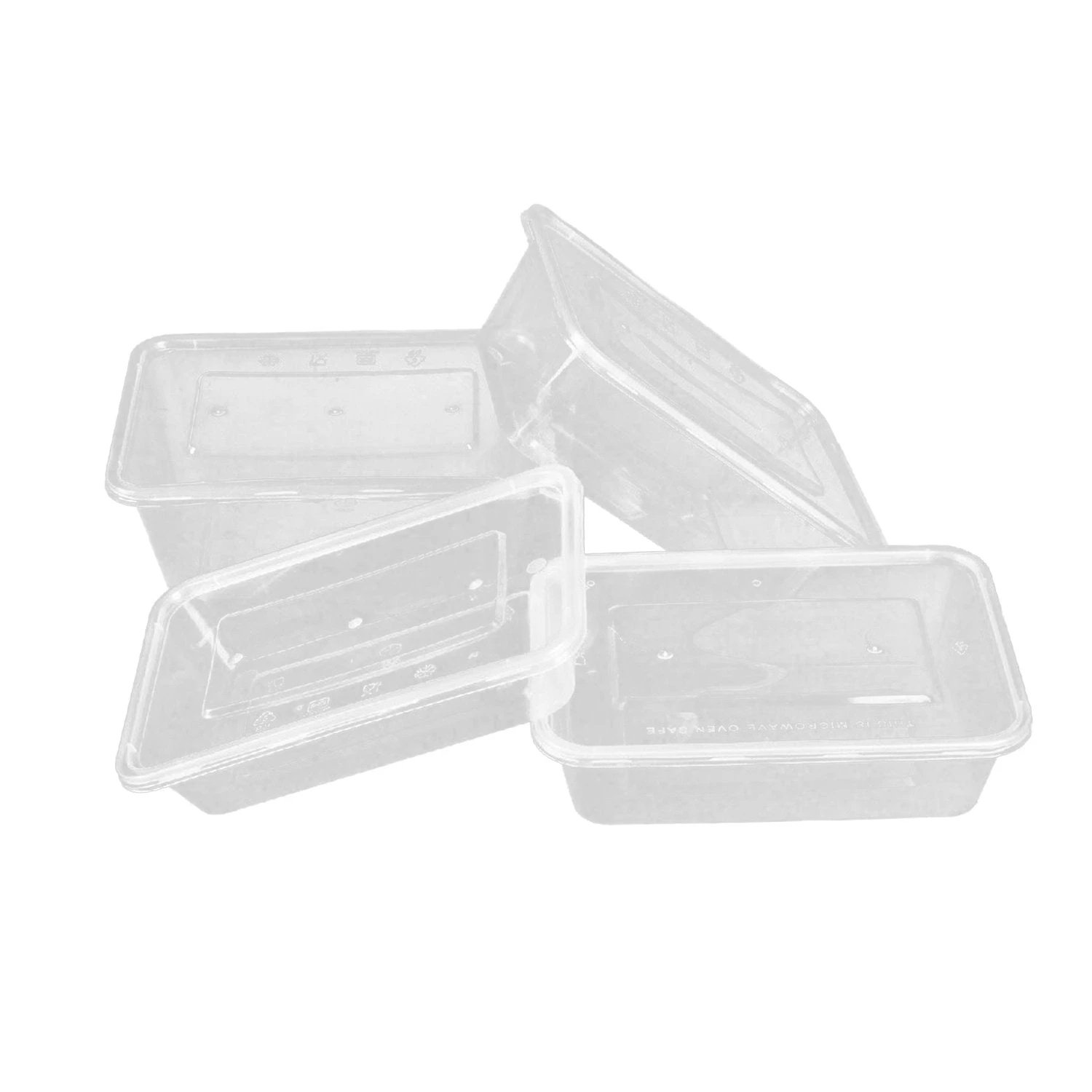 Takeaway Food Containes Plastic Lids Storage Boxes - 50x